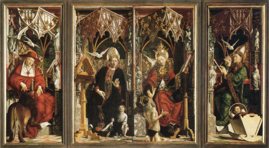 michael pacher altarpiece of the church fathers